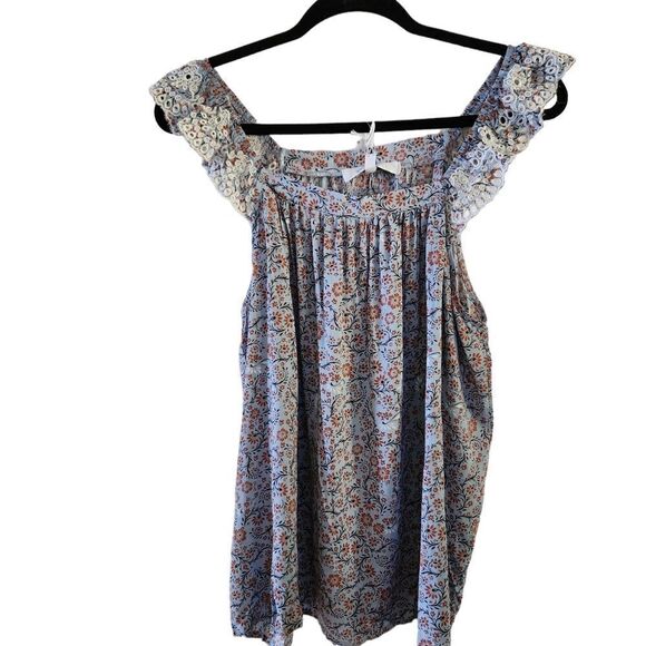 Fever Printed Off The Shoulder Rayon Tank Top Size Large - Picture 2 of 8